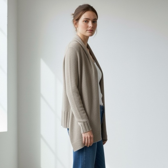 Vince oatmeal beige wool alpaca cashmere open front cardigan - XS - Picture 2 of 6